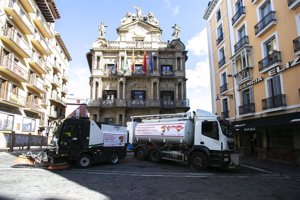 La recogida de basuras se incrementa un 9% con respecto a 2019 en los primeros siete días de Sanfermines