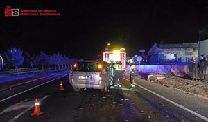 Sucesos.- Herido leve en una colisión frontal entre dos vehículos en Beriáin