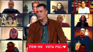 Sánchez sigue los resultados de las catalanas en Moncloa, mientras que Ábalos y Lastra están en Ferraz