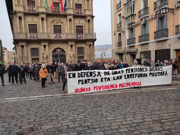 El Movimiento de Pensionistas de Iruña se manifestará este lunes para reclamar pensiones “justas y suficientes”