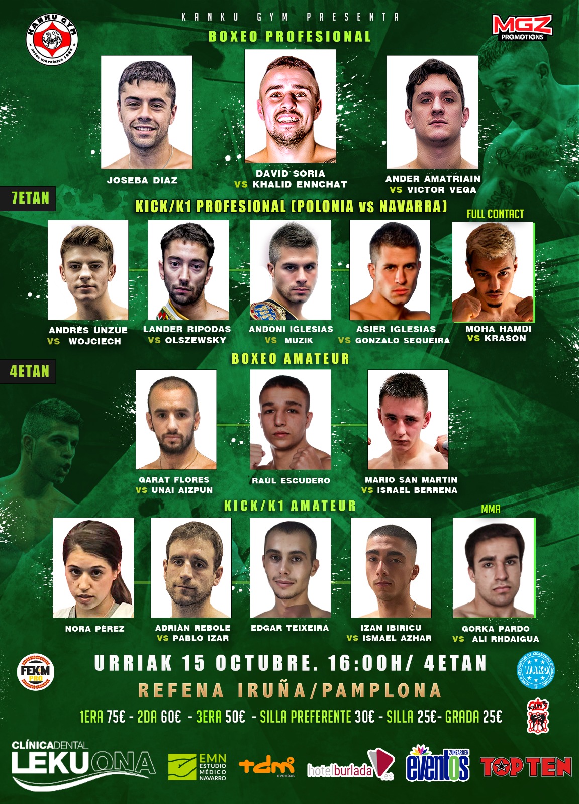 Lo mejor del boxeo y kickboxing navarro se da cita el próximo 15 de octubre en Refena