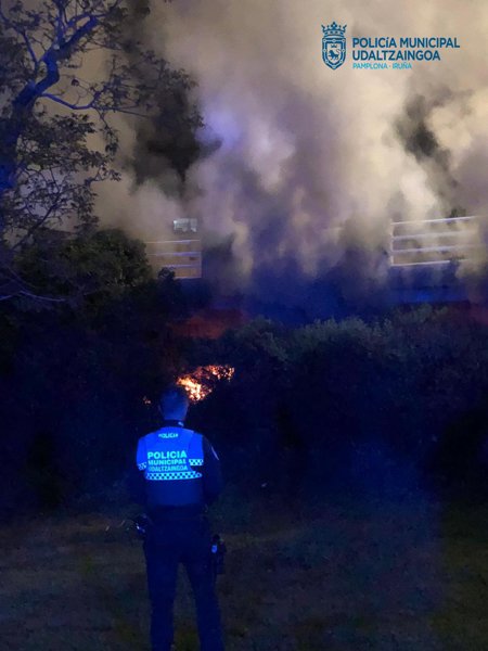 Dos incendios en Jarauta y Cuatrovientos la pasada noche en Pamplona se saldan sin heridos