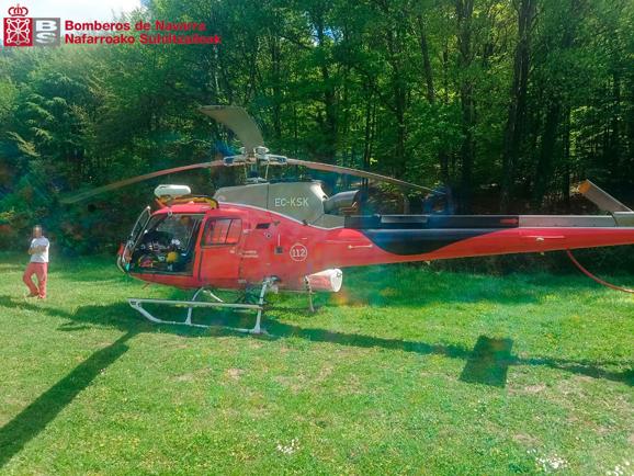 Rescatado un ciclista accidentado en el monte Intsusburu en Urdiain
