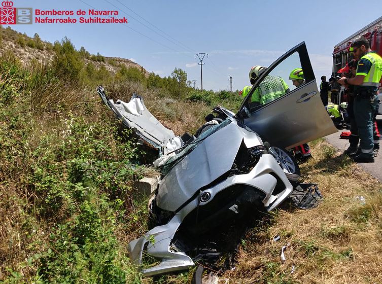 Herido grave un conductor de 54 años tras sufrir un accidente en Alcanadre (La Rioja), junto a Lodosa