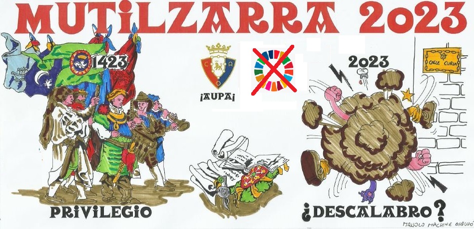 La Peña Mutilzarra presenta su pancarta y convoca el 26º Riau Riau popular