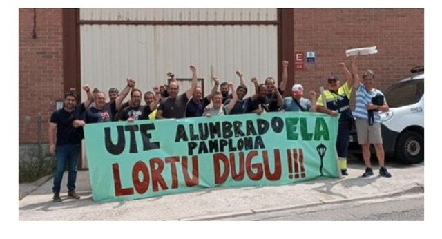 Los trabajadores del alumbrado público de Pamplona logran firmar un convenio con subidas salariales por encima del IPC tras un mes de huelga