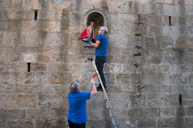 La imagen de San Fermín de la hornacina de Santo Domingo ya ha sido retirada