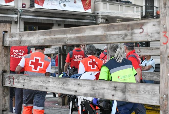 El encierro volverá a contar con nueve puestos de atención sanitaria a pie de vallado estos Sanfermines