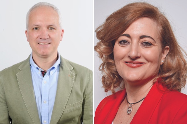 Susana Castanera y Carloas Alcuaz, candidatos del PSN a la presidencia de las Mancomunidades de Montejurra y Mairaga