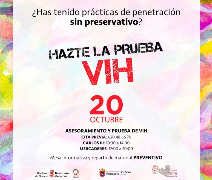 La Comisión Anti-Sida de Navarra sale a la calle este viernes para sensibilizar y visibilizar la Prueba del VIH