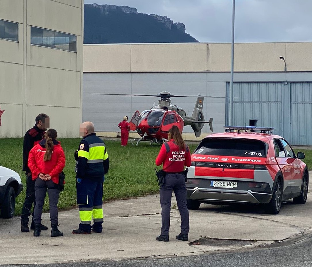 Trasladado en helicóptero al Hospital Universitario tras sufrir una parada cardiorrespiratoria en Arbizu