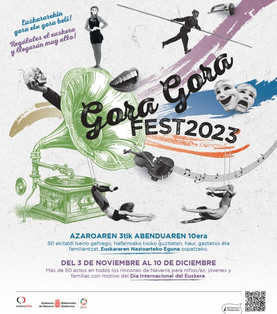 El Festival Gora Gora Fest 2023 acercará a más de medio centenar de localidades navarras espectáculos culturales con motivo del Día Internacional del Euskera