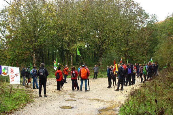 Marcha contra los sondeos del TAV en Sakana