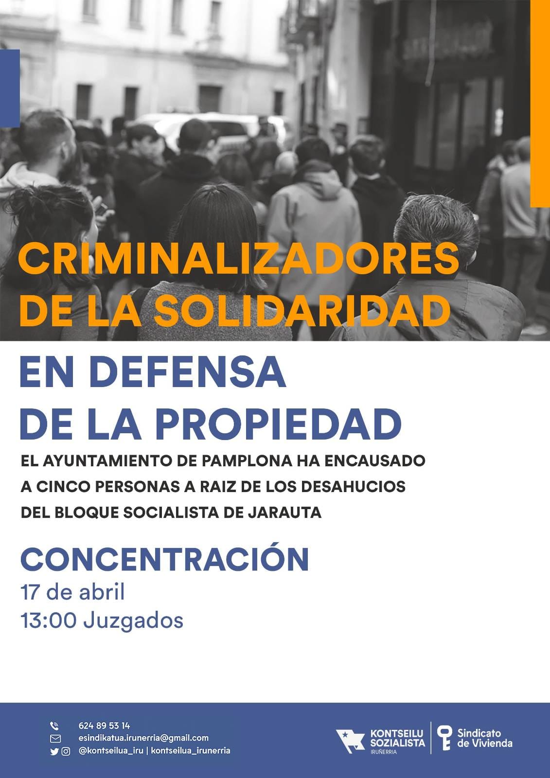 Convocan una concentración de apoyo a las personas que serán juzgadas tras el desalojo de un inmueble ocupado en la calle Jarauta