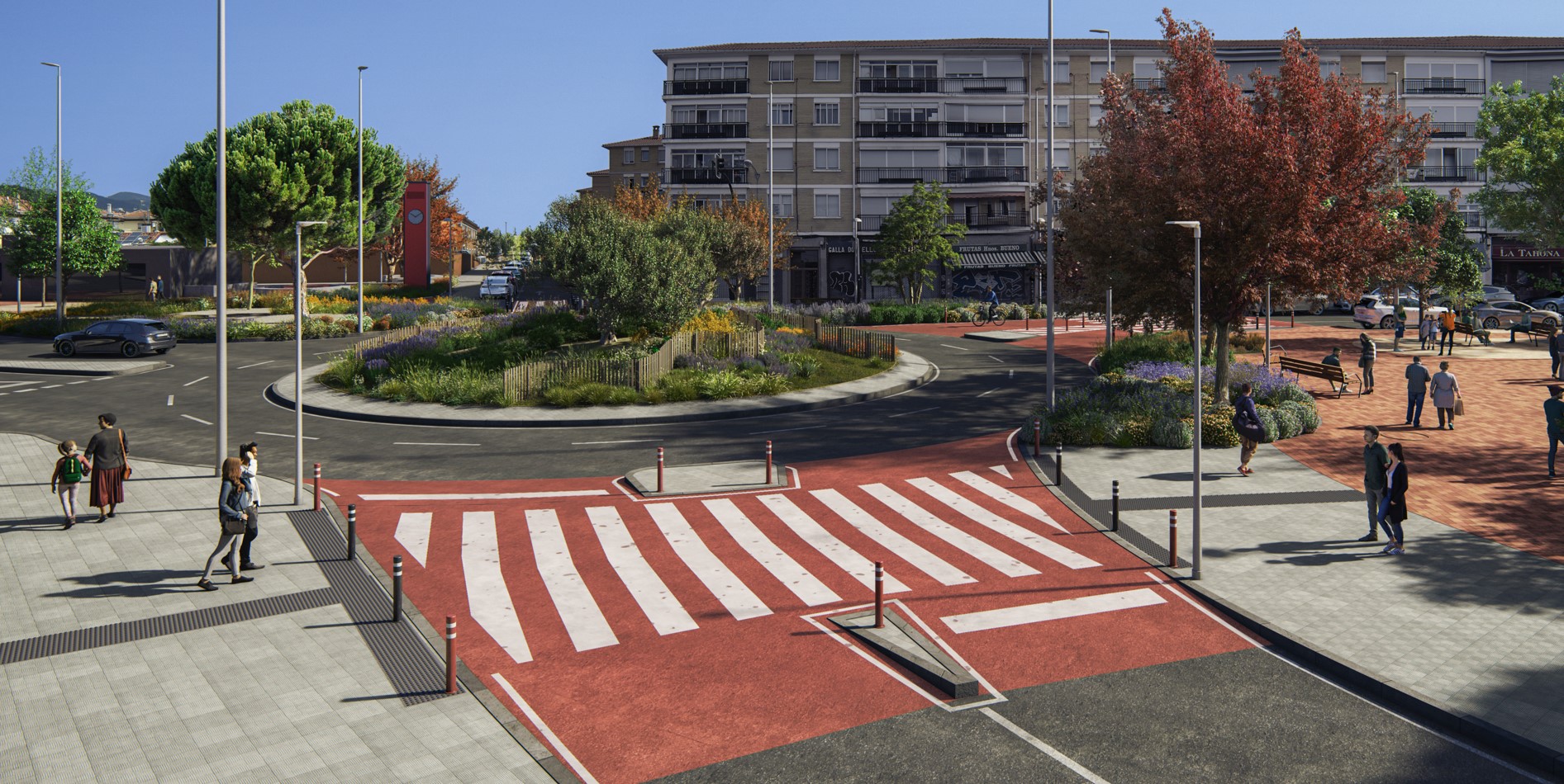 La cuarta fase de las obras de reurbanización y renovación de las redes de abastecimiento y saneamiento en el barrio de Txantrea comenzará en octubre y durará 14 meses