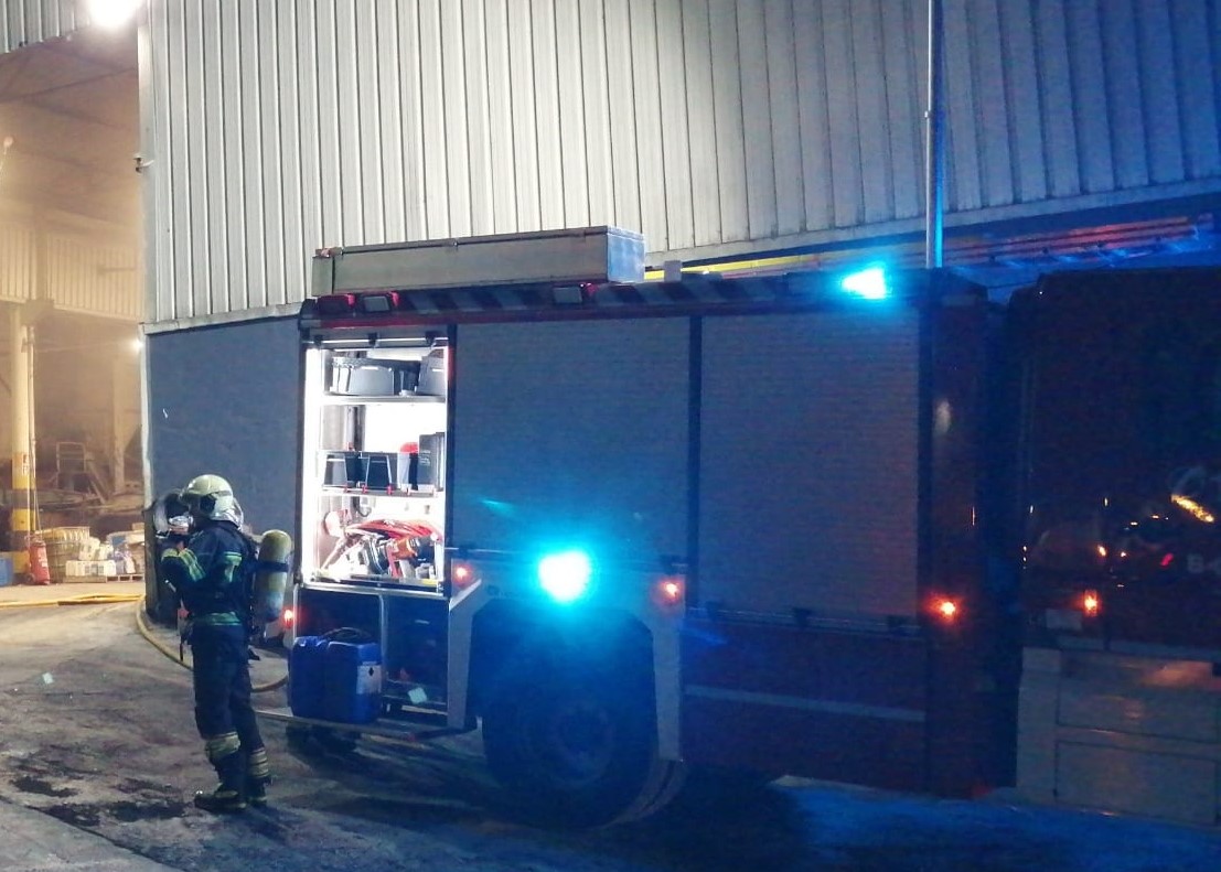 Desalojada de madrugada una empresa del polígono de Agustinos por un incendio