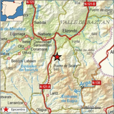 Se registra un terremoto de 2,7 grados en Bertizarana