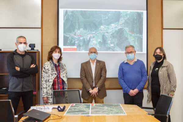Ciriza informa a los alcaldes de Oláibar, Odieta, Anue y Lantz sobre las obras del segundo tramo de la N-121-A