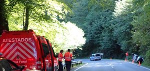 Herido muy grave un conductor de 89 años en un accidente de tráfico en el puerto de Otsondo