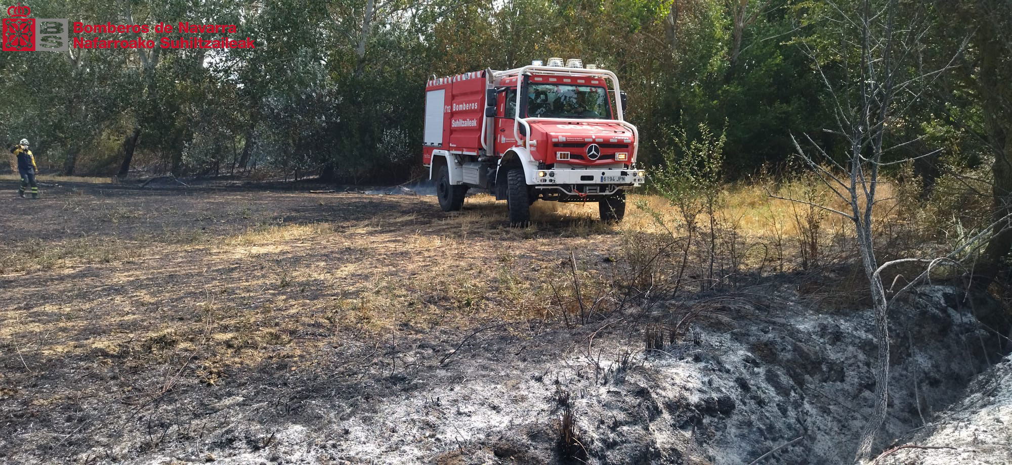 Extinguen un incendio de vegetación declarado en Olza