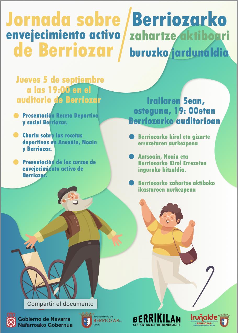 Berriozar acoge una jornada sobre Envejecimiento Activo con la presentación de la Receta Deportiva y Social