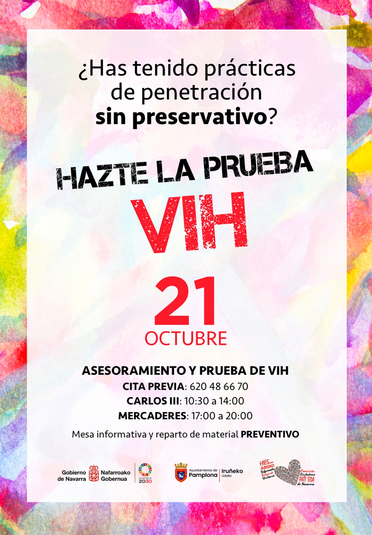 La Comisión Anti-Sida de Navarra sale a la calle para promover la prueba del VIH