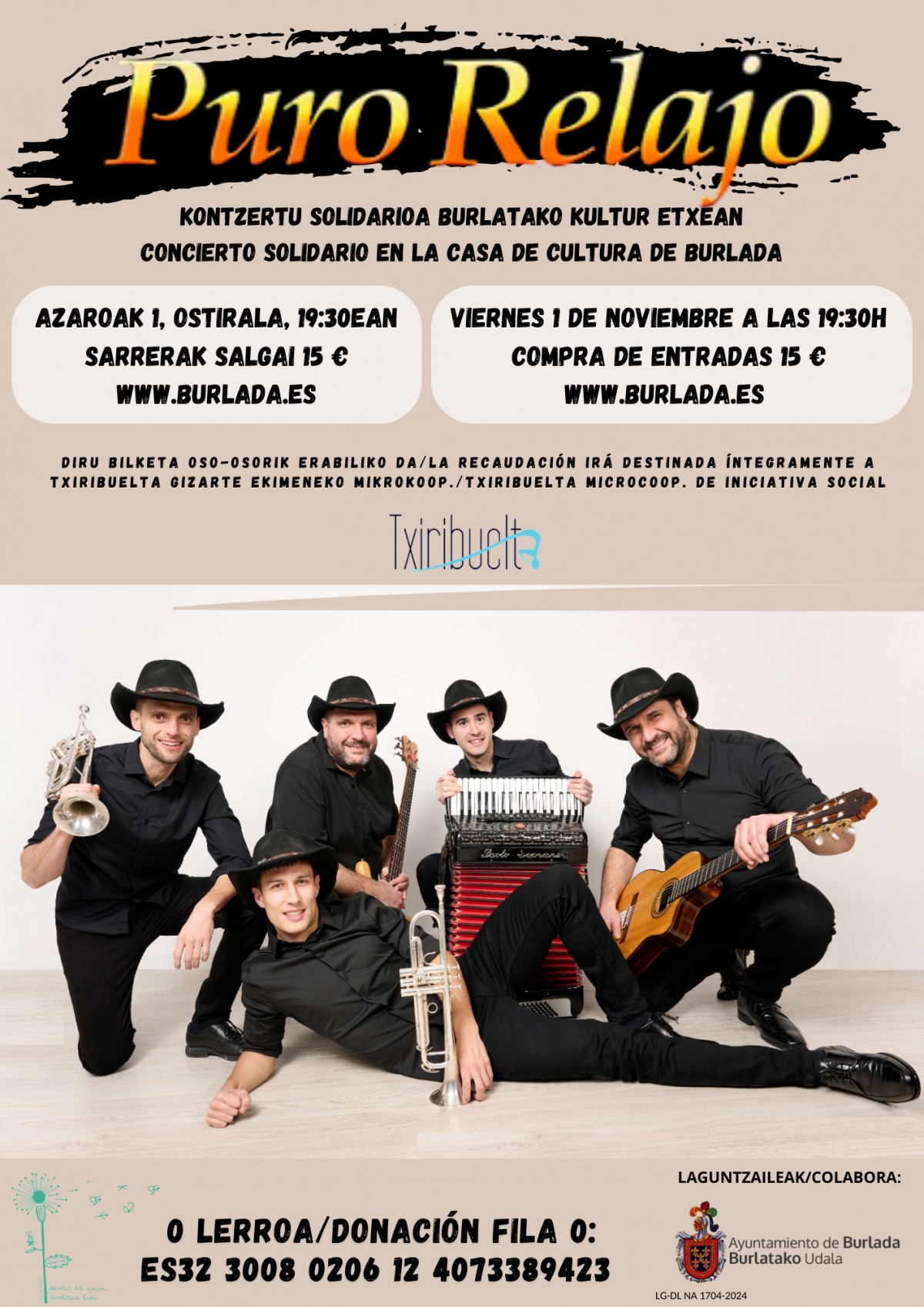 Txiribuelta celebra su décimo aniversario con un concierto de Puro Relajo y una jornada con profesionales y familiares
