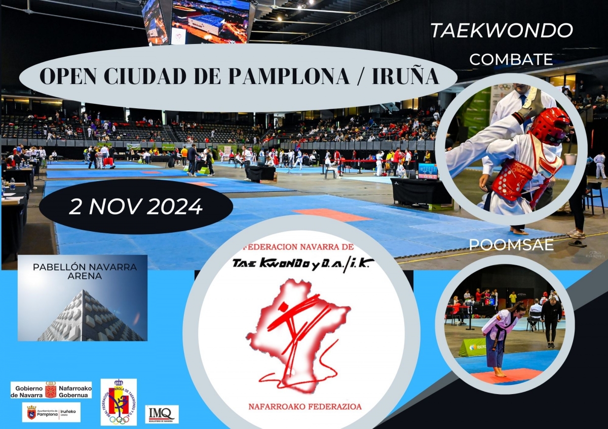 El Open Internacional Ciudad de Pamplona-Iruña de Taekwondo será un evento solidario con los damnificados por la DANA