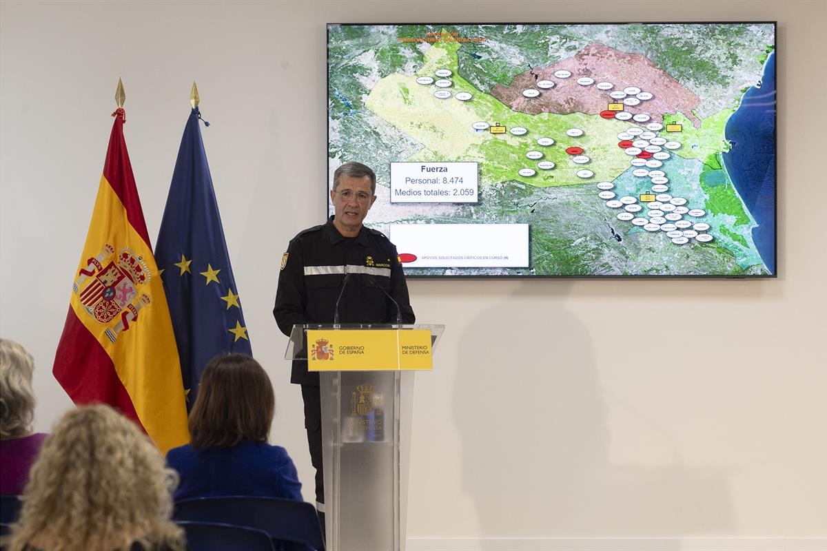 El jefe de la UME reitera que las Fuerzas Armadas estarán desplegadas en Valencia 