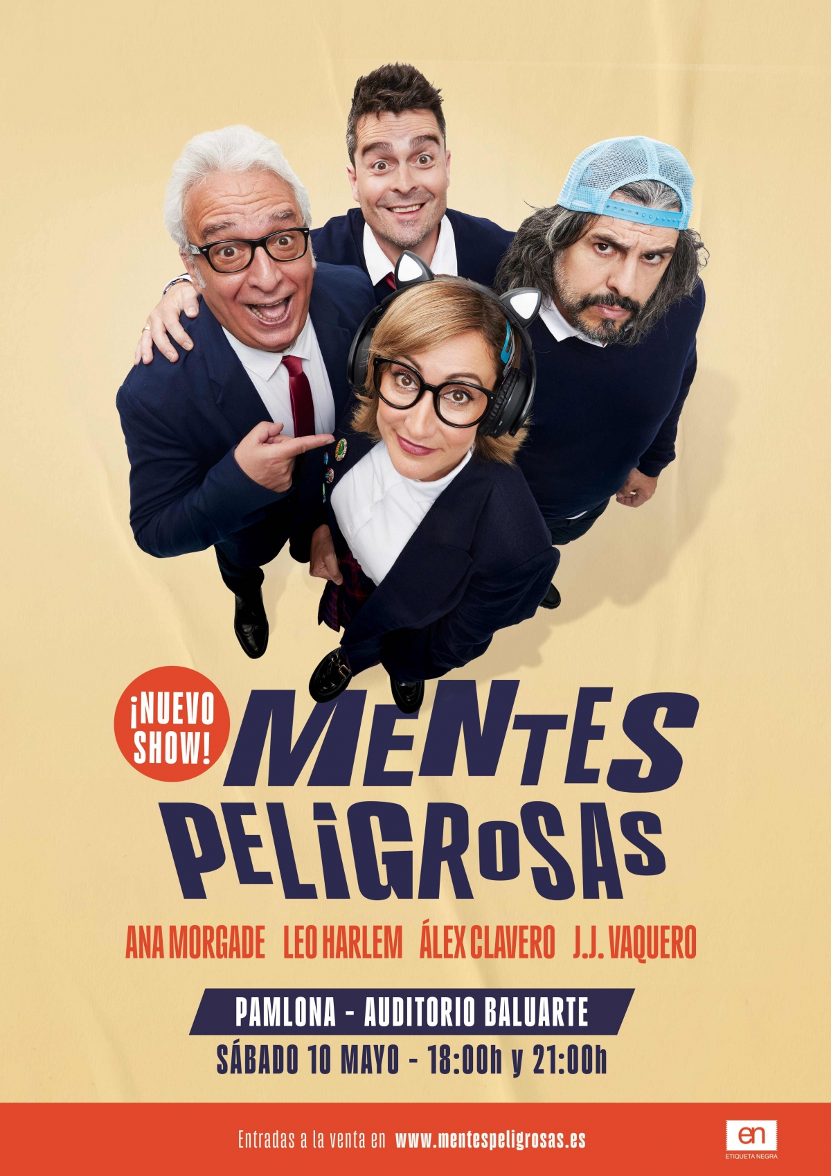 Mentes Peligrosas regresa en mayo con un nuevo show a Pamplona con Álex Clavero, Ana Morgade, JJ Vaquero y Leo Harlem