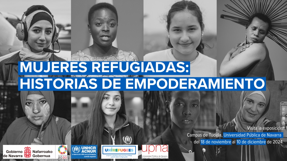 La exposición «Mujeres Refugiadas: Relatos de Empoderamiento» ya puede verse en el Campus de Tudela de la UPNA