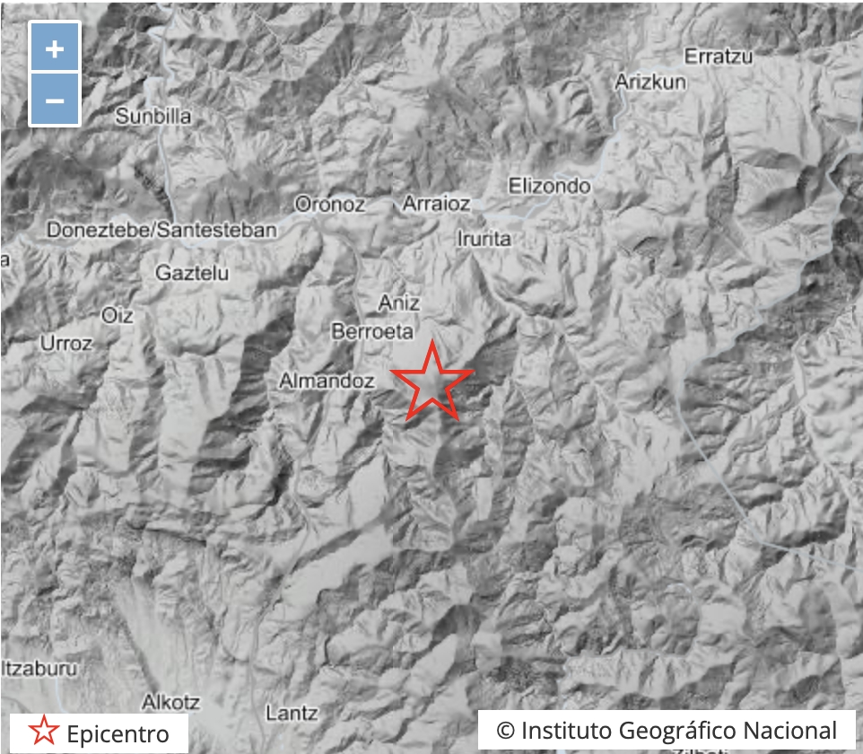 Ligero terremoto en Bertizarana de magnitud 2,2