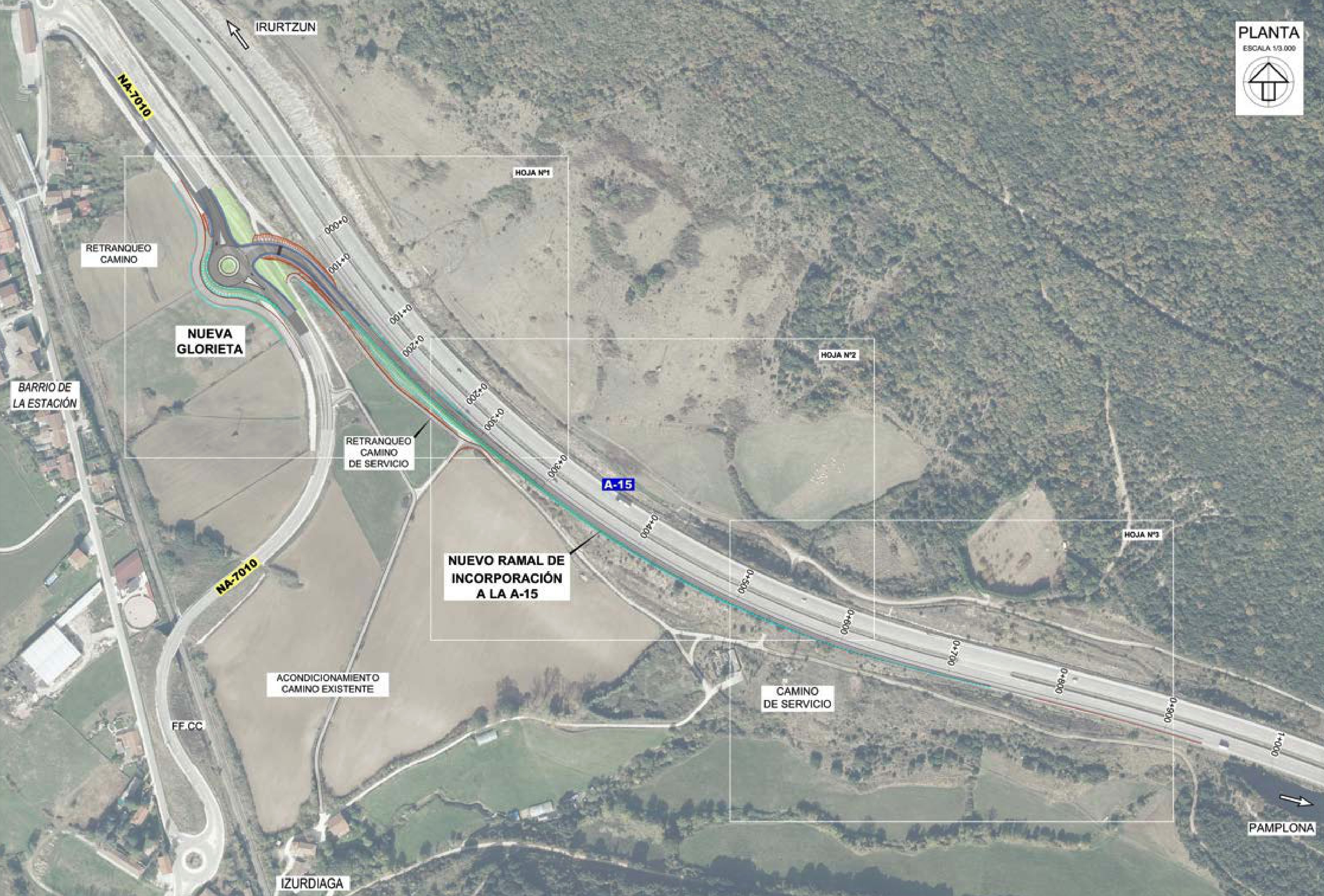 El Gobierno Foral licita el nuevo carril de incorporación a la A-15 en Izurdiaga por 1,3 millones