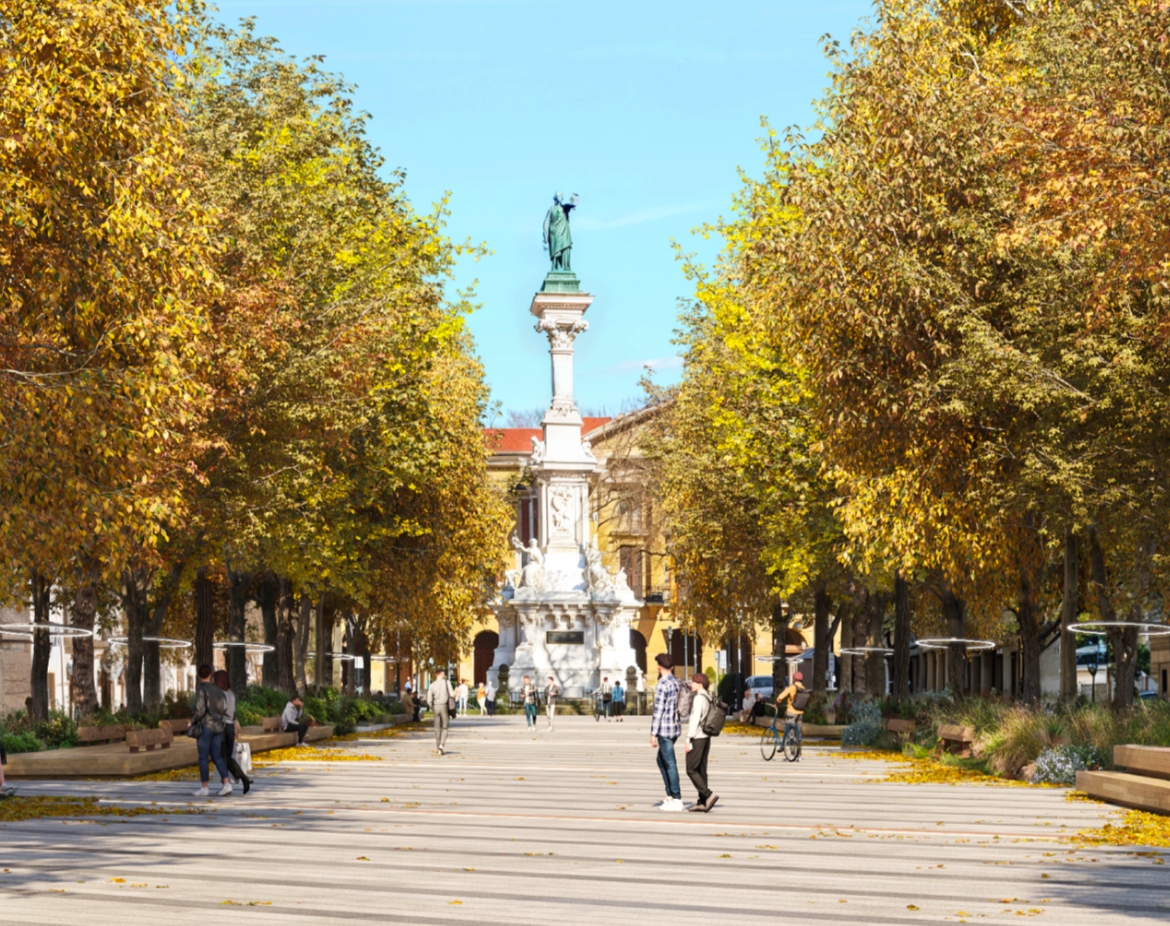 Las obras del paseo de Sarasate arrancan en agosto con el traslado de las estatuas