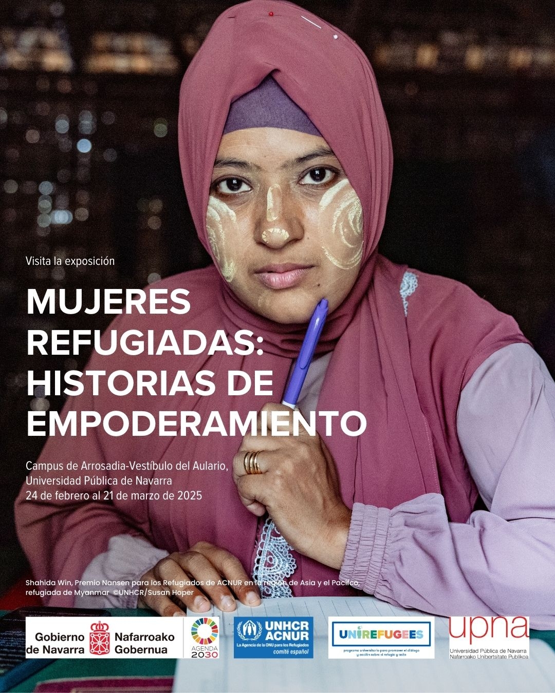 La exposición «Mujeres refugiadas: historias de empoderamiento» llega al campus de Arrosadía de la UPNA