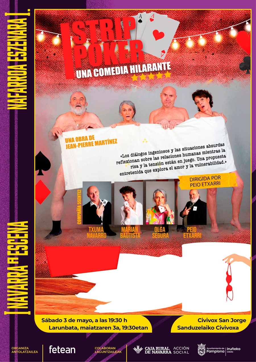 Strip Poker, propuesta de este sábado en Civivox San Jorge en el festival Navarra a escena