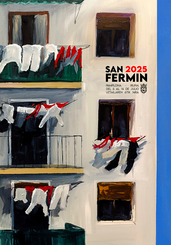El cartel de la ropa tendida en los balcones será el anunciador de los Sanfermines 2025