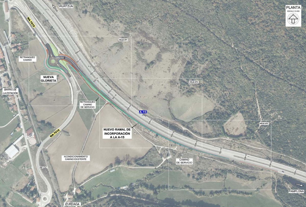 El Gobierno de Navarra adjudica por 1,2 millones el nuevo carril de incorporación a la A-15 en Izurdiaga