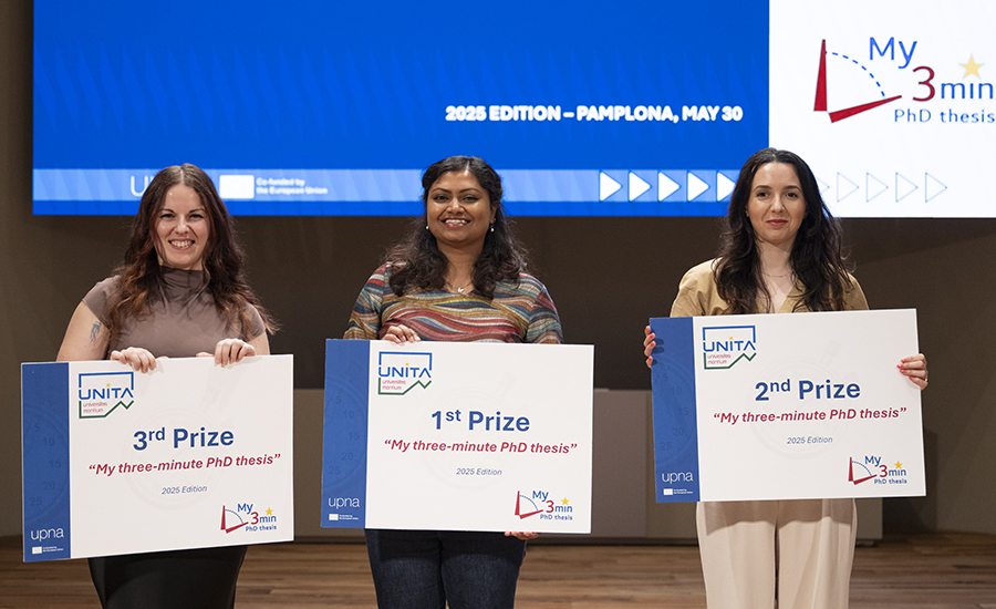 Una doctoranda de una universidad francesa gana en Pamplona el concurso “Mi tesis en 3 minutos” de la alianza UNITA