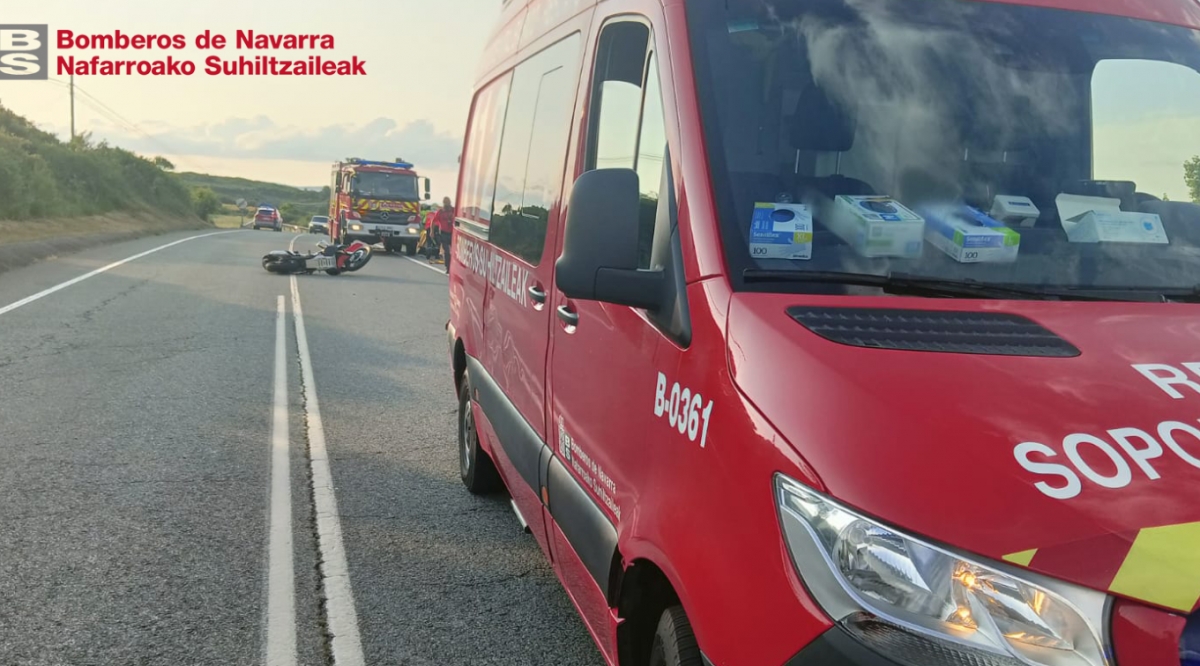 Una colisión por alcance en Aberin deja un herido trasladado al Hospital Universitario de Navarra