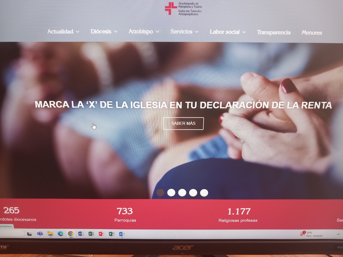El Arzobispado de Pamplona y Tudela renueva su página web con nuevas secciones, mejor navegación y en formato bilingüe
