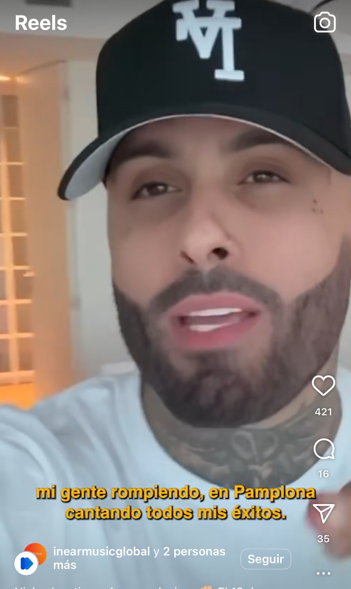 Nicky Jam tiene un mensaje ante su esperado concierto:  “El 13 de junio lo vamos a estar rompiendo en Pamplona