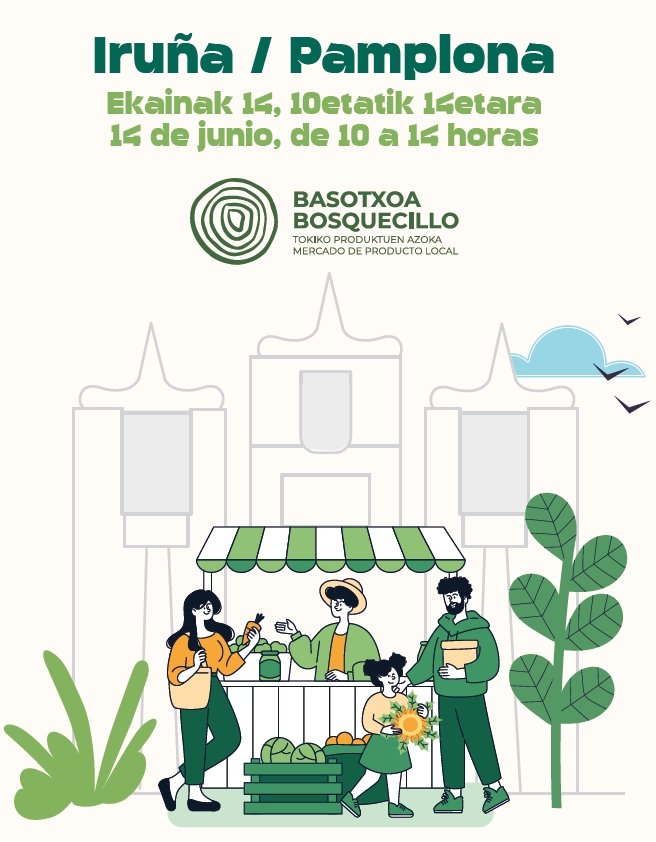 El mercado Basotxoa vuelve este sábado al Bosquecillo con producto local y artesanía navarra