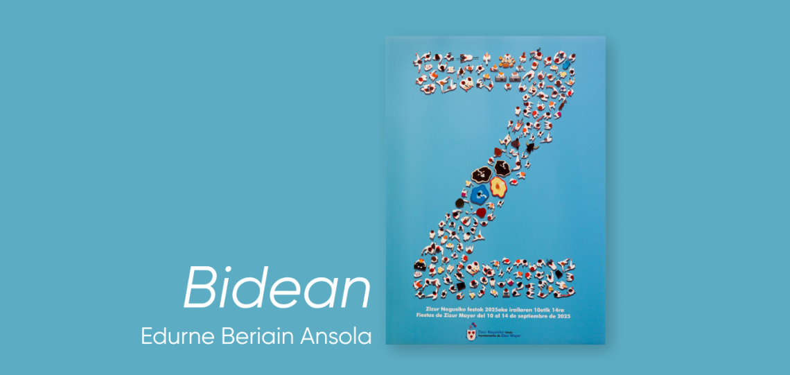 «Bidean» de Edurne Beriain, cartel ganador de las Fiestas de Zizur Mayor 2025 con un 45% de votos  