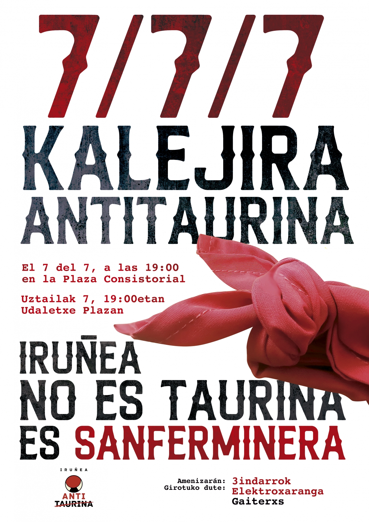 La kalejira antitaurina volverá a recorrer Pamplona el 7 de julio a las 7