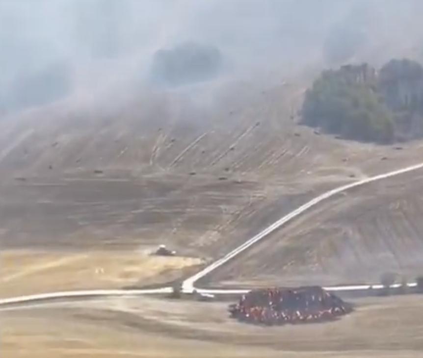 Estabilizado el incendio forestal declarado entre Muruzábal, Obanos y Enériz