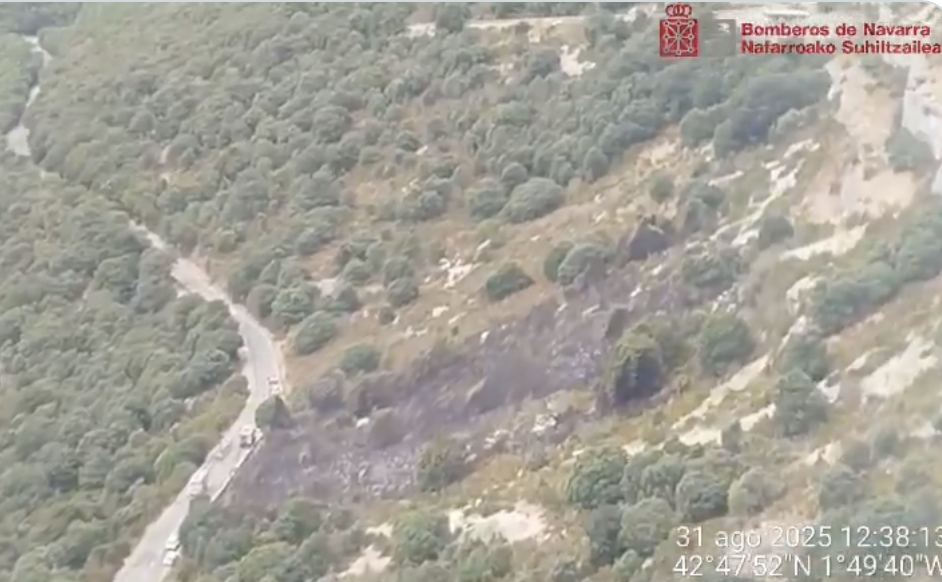 Controlado el incendio forestal declarado en el puerto de Etxauri