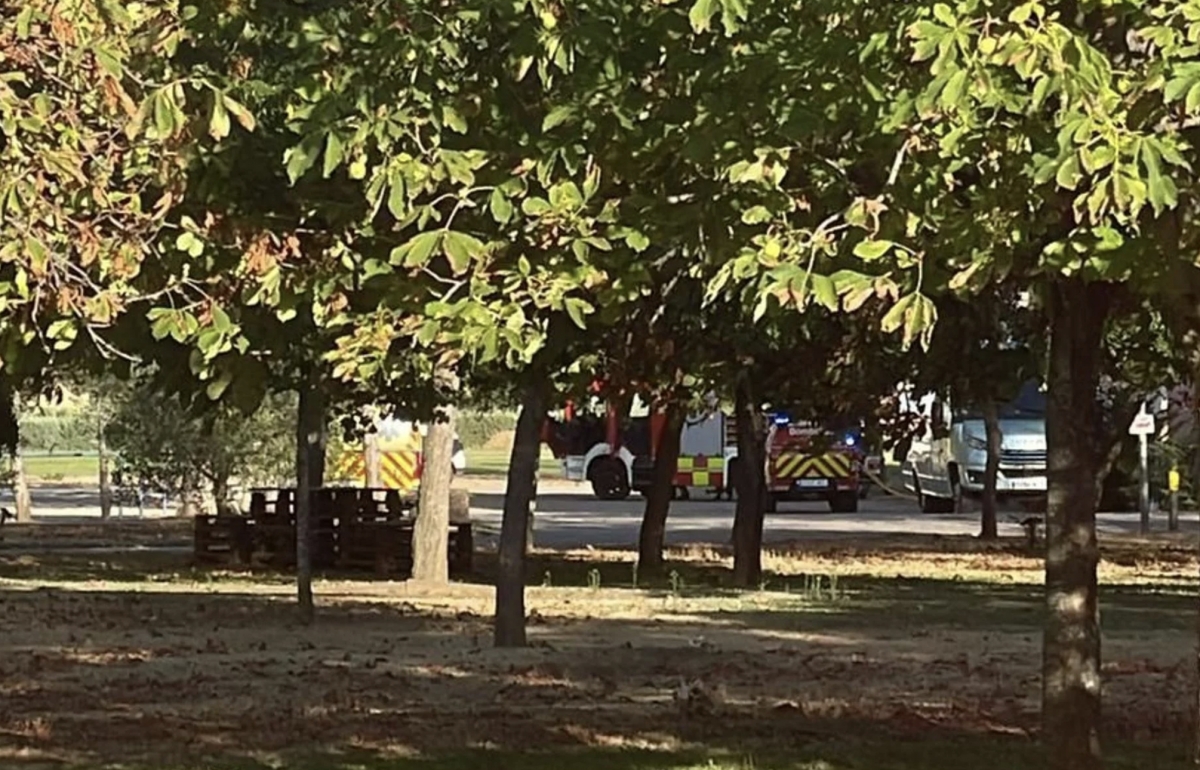 Susto en Lardero por el incendio de un castillo hinchable