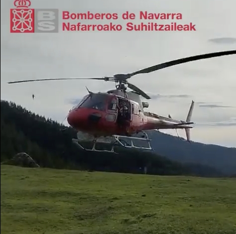 Rescatan a un cazador, de 28 años, tras sufrir una caída en el monte en Donamaría