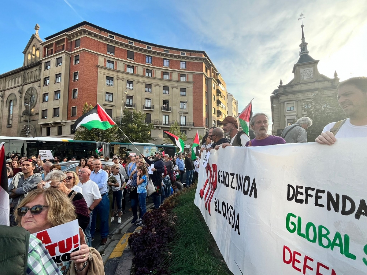 Pamplona se convierte en un clamor contra el genocidio en Gaza y en defensa de la flotilla